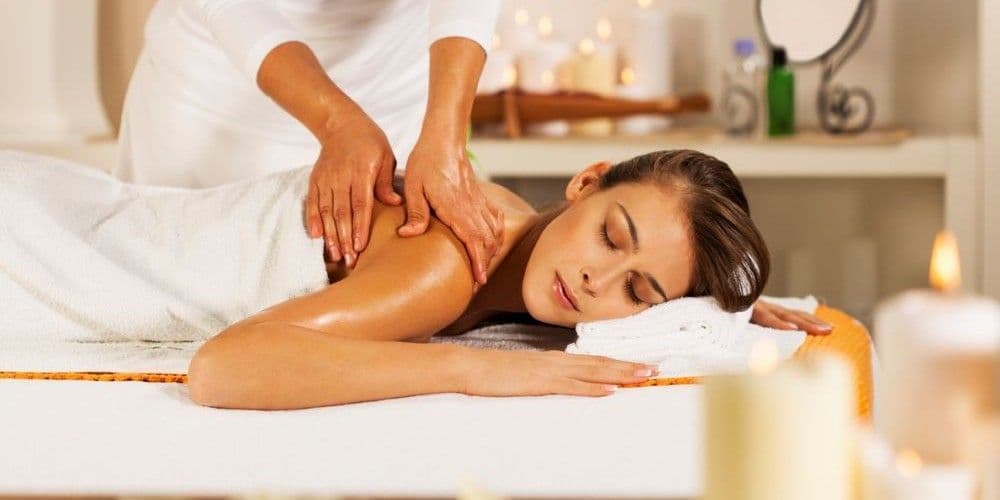 Woman getting a massage.